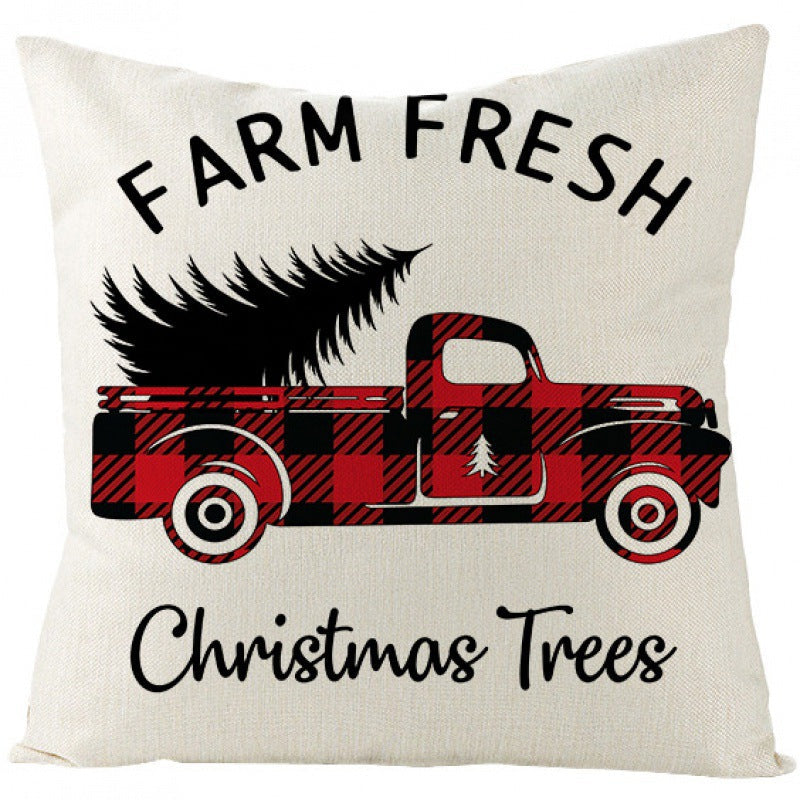 Christmas Pillow Cover Red Black Plaid Rustic Decor