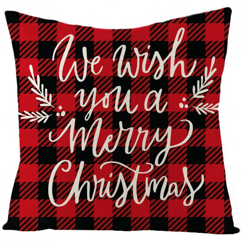 Christmas Pillow Cover Red Black Plaid Rustic Decor