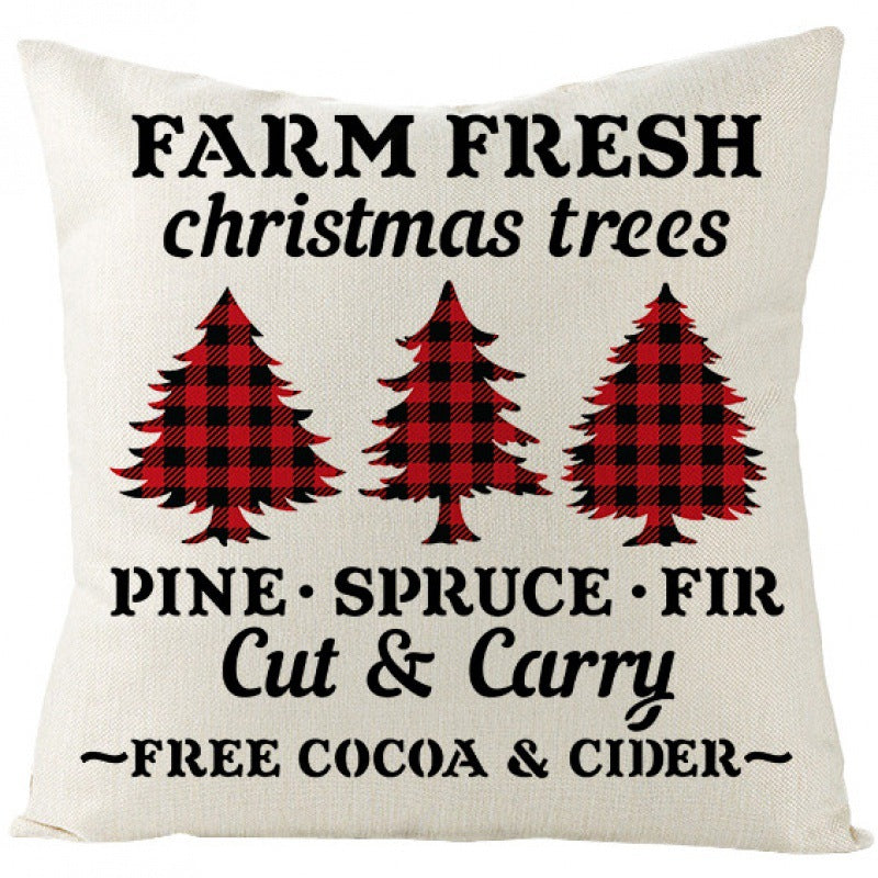 Christmas Pillow Cover Red Black Plaid Rustic Decor