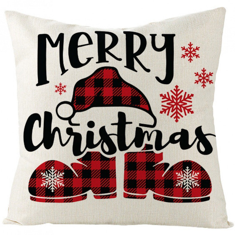 Christmas Pillow Cover Red Black Plaid Rustic Decor