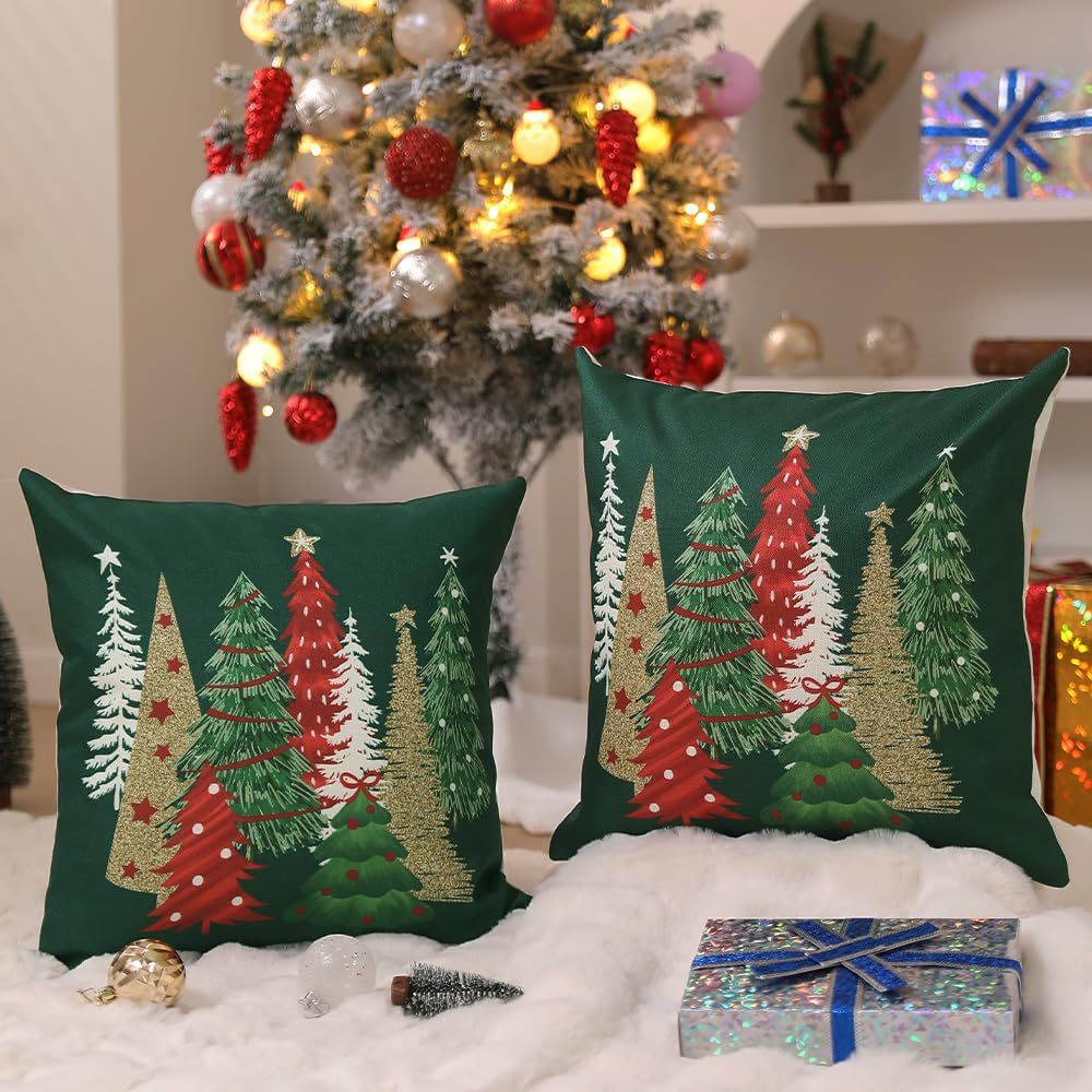 Christmas Pillow Cover – Cozy Plaid Holiday Decor