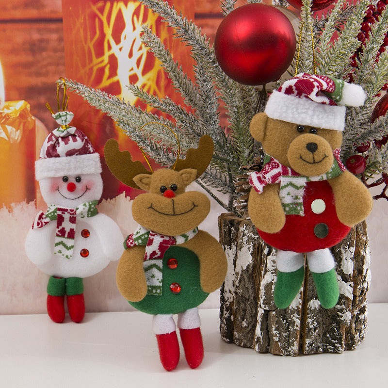 Christmas Tree Ornaments With Plush Character Charm