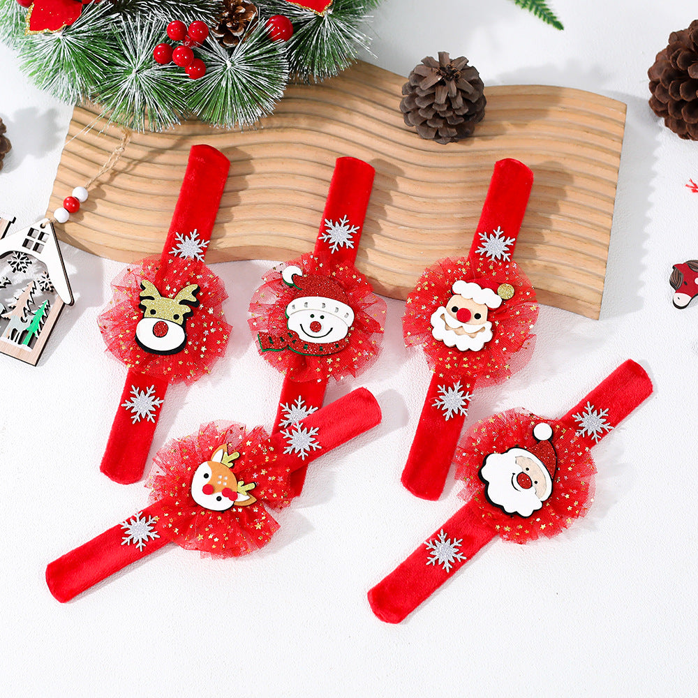 Christmas Plush Bracelet With Reindeer Holiday Charm