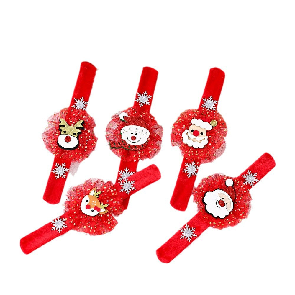 Christmas Plush Bracelet With Reindeer Holiday Charm