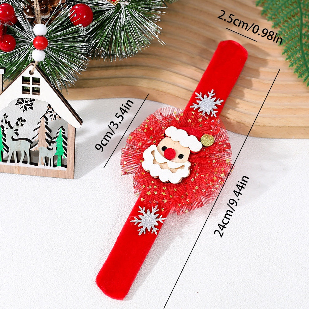 Christmas Plush Bracelet With Reindeer Holiday Charm