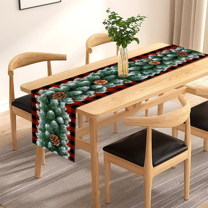 Christmas Table Runner for a Festive Rustic Tablescape