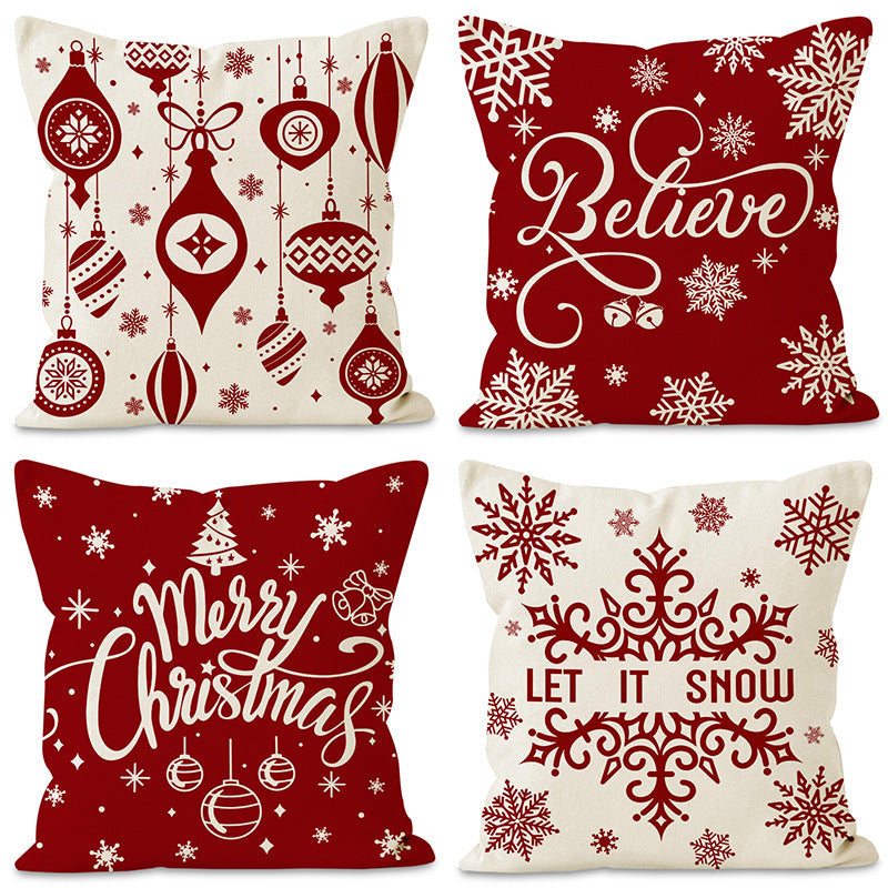 Christmas Pillow Cover | Festive Red Holiday Decor
