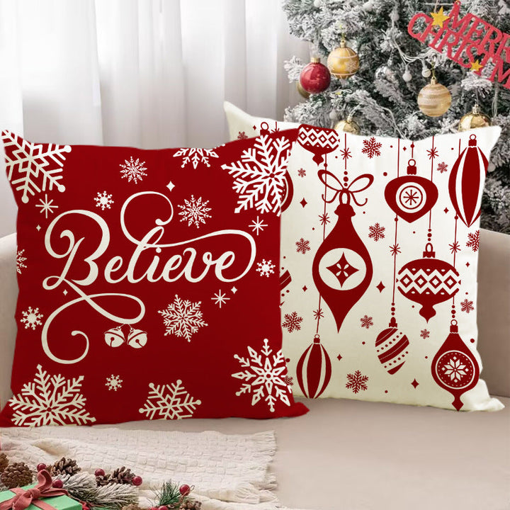 Christmas Pillow Cover | Festive Red Holiday Decor