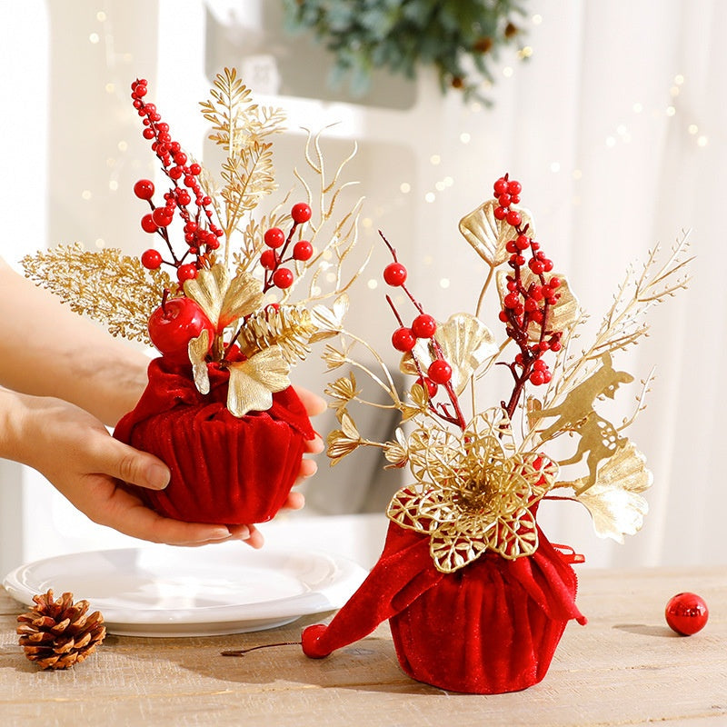 Christmas Red Berry Branch Centerpiece Table Decor