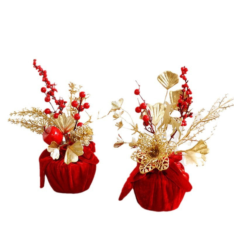 Christmas Red Berry Branch Centerpiece Table Decor