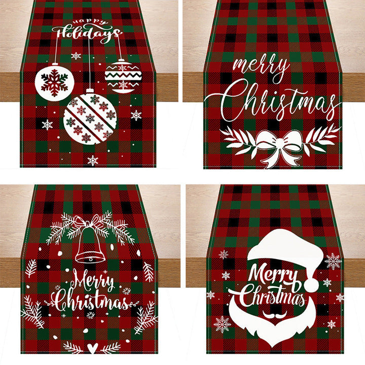Christmas Plaid Table Runner for Festive Holiday Dining