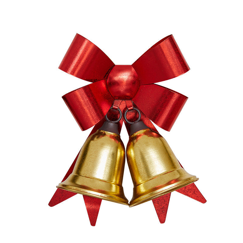 Christmas Red Bow Metal Bell Door Hanger Decoration