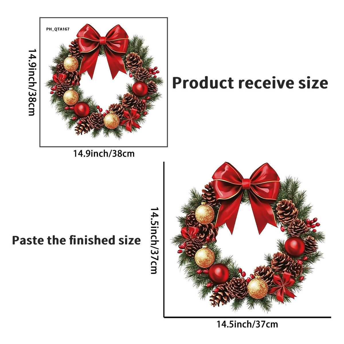 Christmas Wall Sticker — Traditional Wreath Look