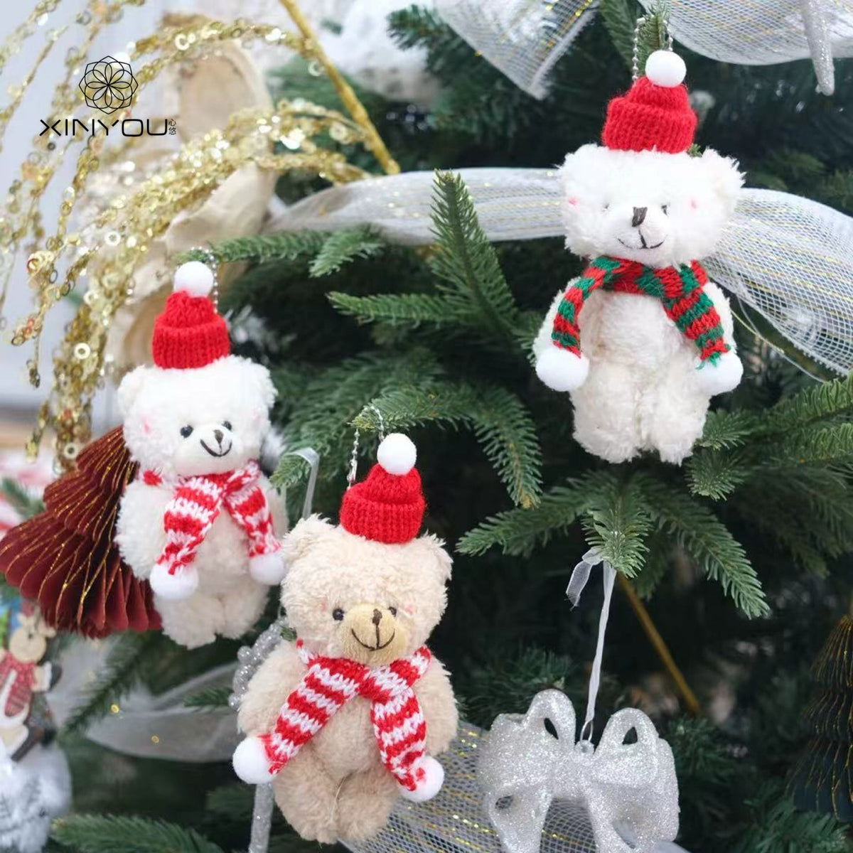 Christmas Teddy Bear Ornaments for Cozy Tree Decorating