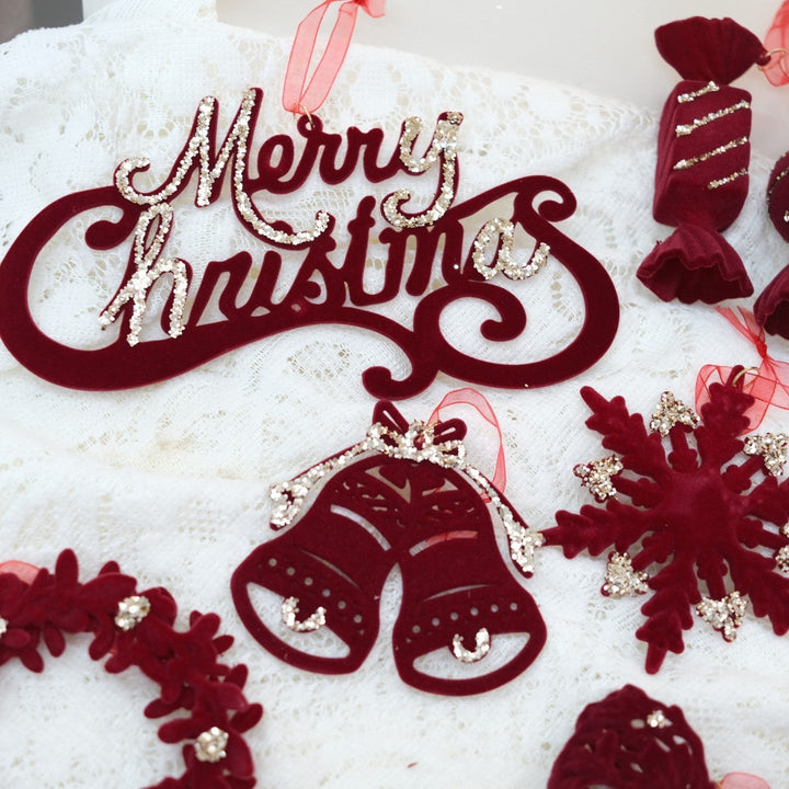 Christmas Door Hanger Wreath Set for Rich Red Holiday Decor