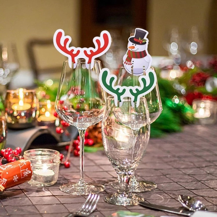 Christmas Wine Glass Decorations, 80-Piece Party Set