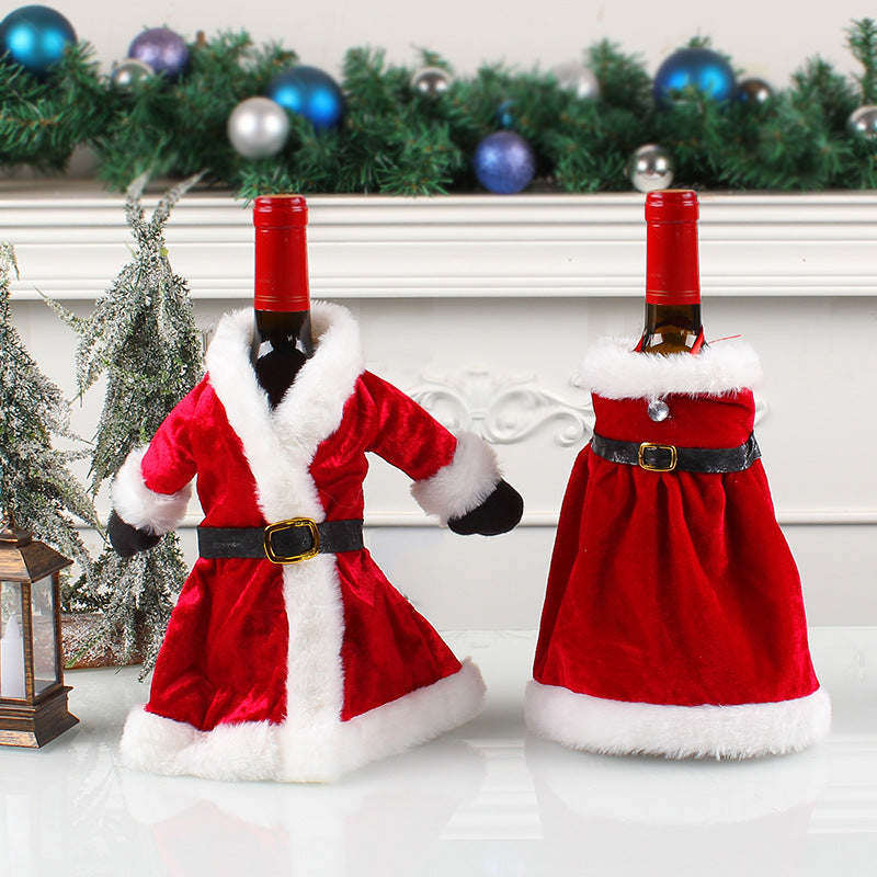Christmas Wine Bottle Covers for Festive Tables Set