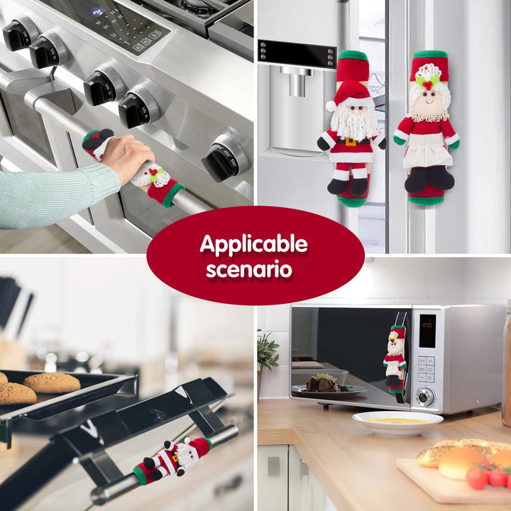 Christmas Refrigerator Handle Covers | Santa & Mrs. Claus