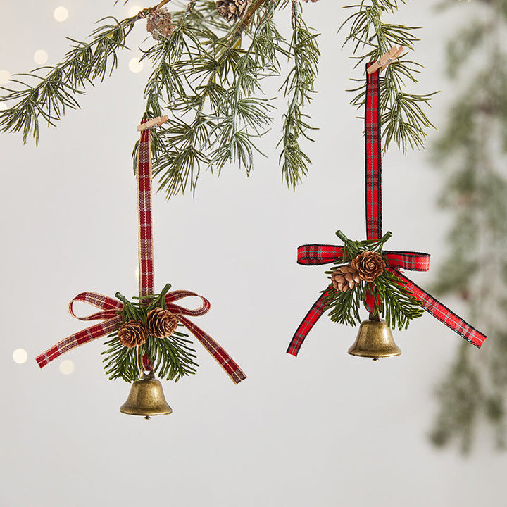 Christmas Reindeer Bell Ornament for Rustic Holiday Decor