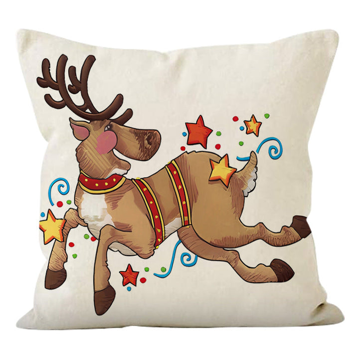 Christmas Reindeer Pillow Cover Cozy Holiday Decor