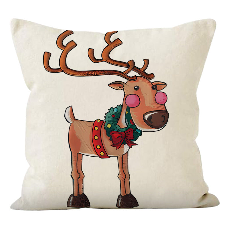 Christmas Reindeer Pillow Cover Cozy Holiday Decor