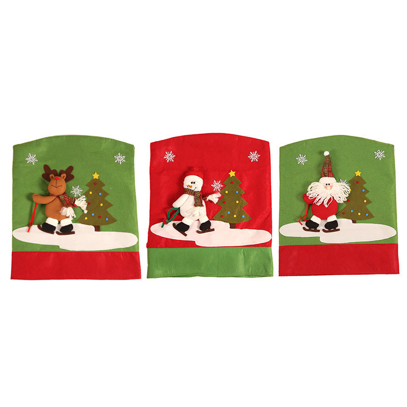 Christmas Chair Covers Santa Snowman 2-Piece Festive Set