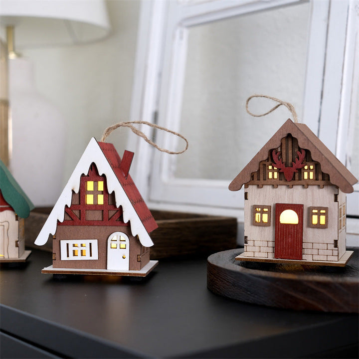 Christmas Miniature House Decorations Cozy Village Glow