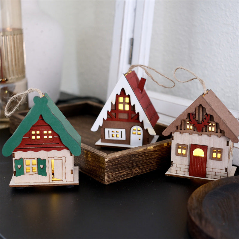 Christmas Miniature House Decorations Cozy Village Glow