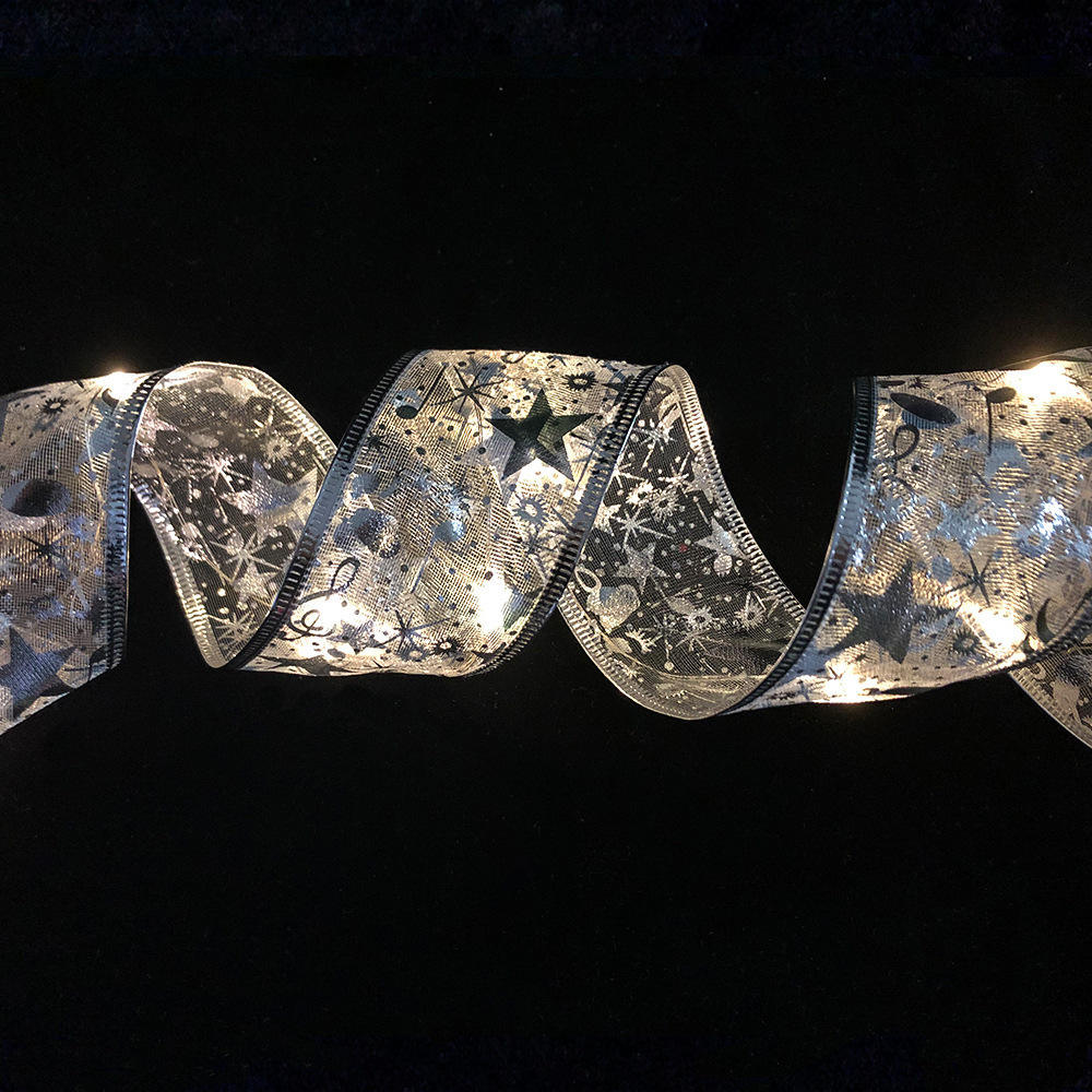 Christmas Ribbon LED String Lights for Tree Glow Decor