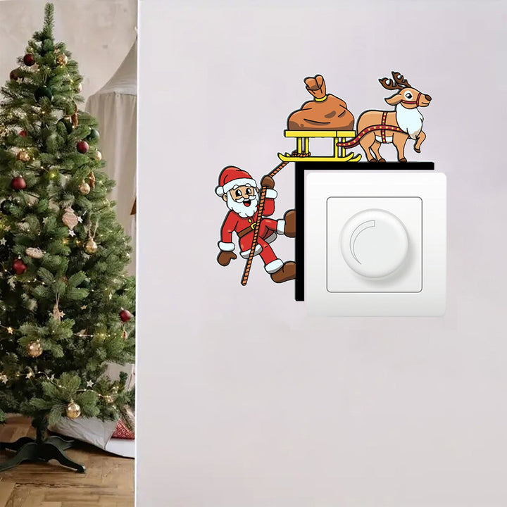 Christmas Light Switch Stickers – Santa & Reindeer Decor