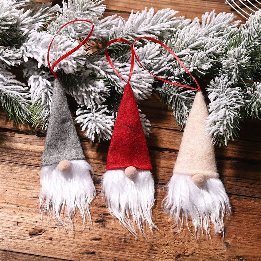 Santa Gnome Ornaments 3-Piece Festive Christmas Set