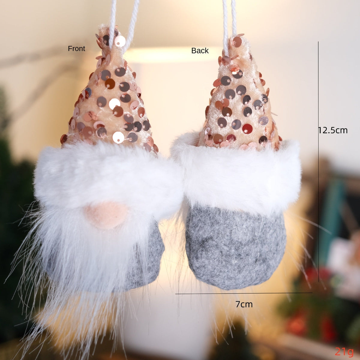 Sequin Christmas Gnome Ornament for Cozy Tree Decor