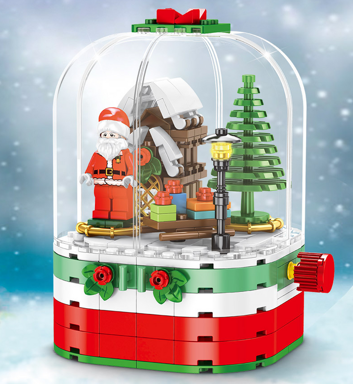 Christmas Building Toy: Rotating Santa House Display