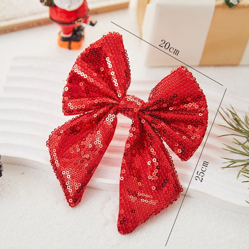 Christmas Sequin Bow Ornament for Sparkling Holiday Trees