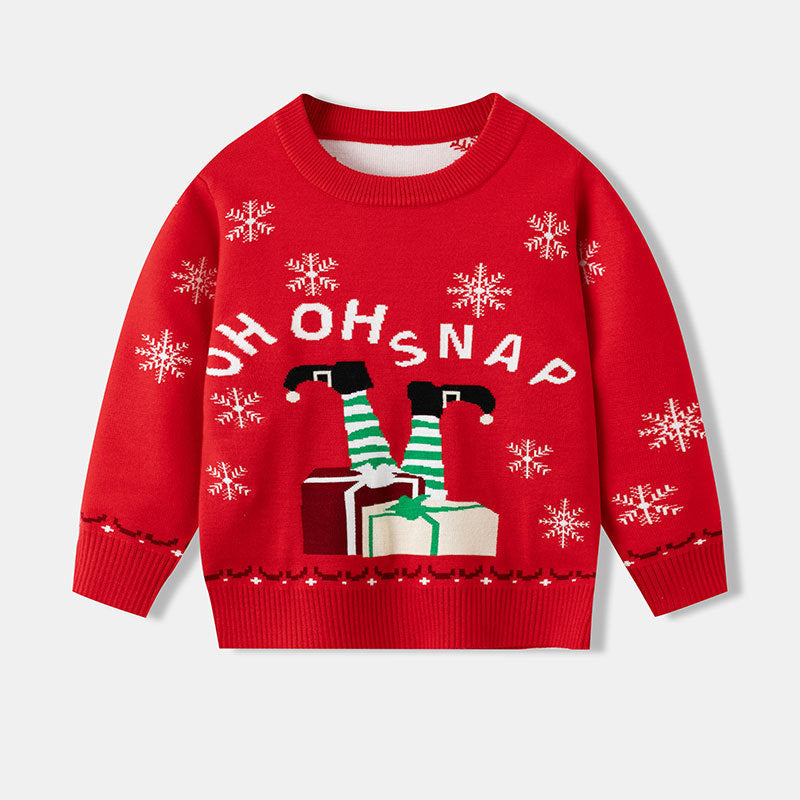 Christmas Baby Sweater With Festive Snowflake Design