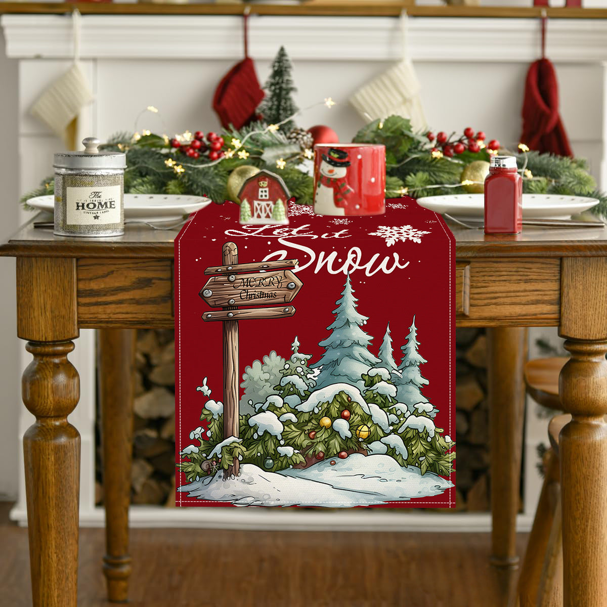 Christmas Snowflake Table Runner for Festive Dining
