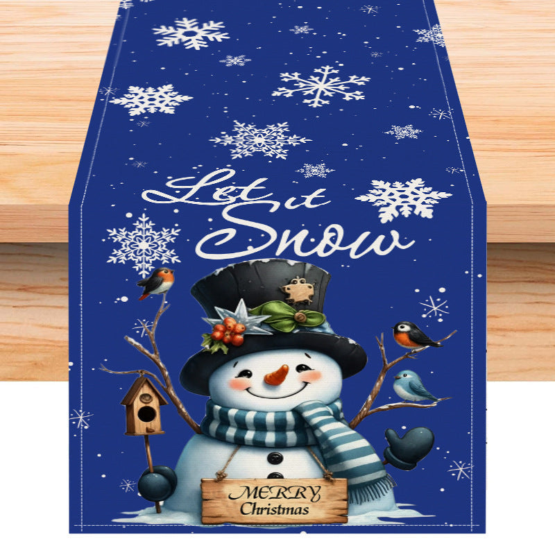 Christmas Table Runner Snowman Holiday Centerpiece