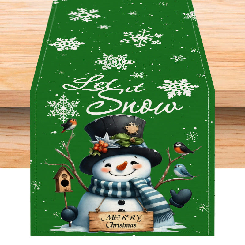 Christmas Table Runner Snowman Holiday Centerpiece