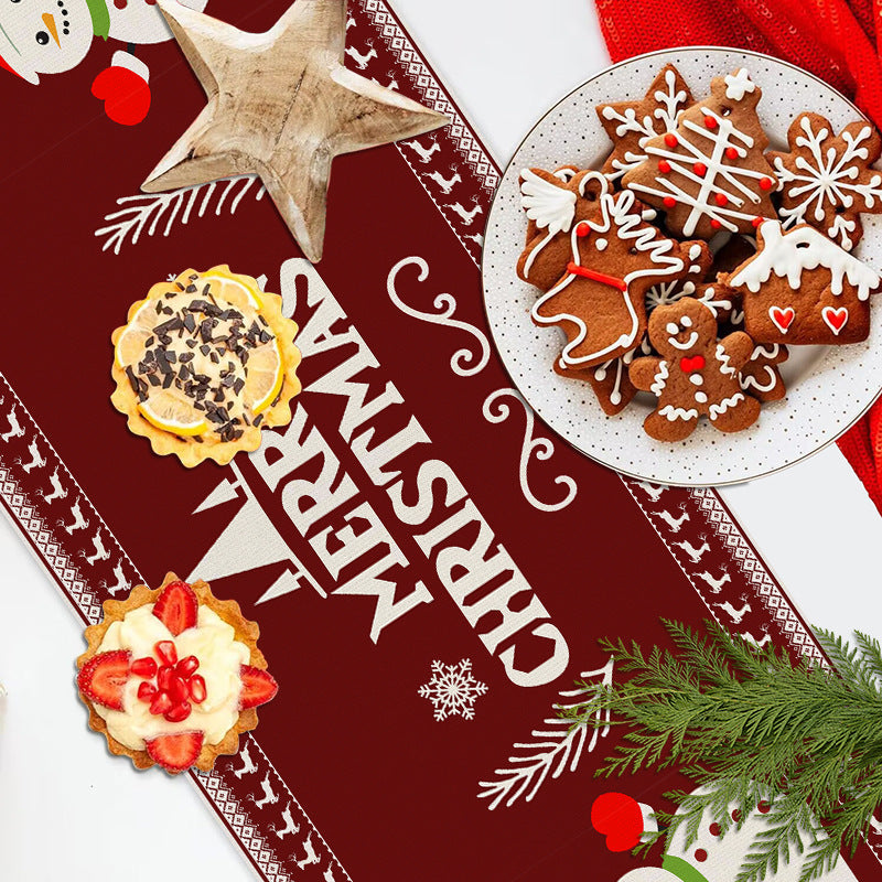 Christmas Table Runner Nutcracker Snowman Holiday Decor