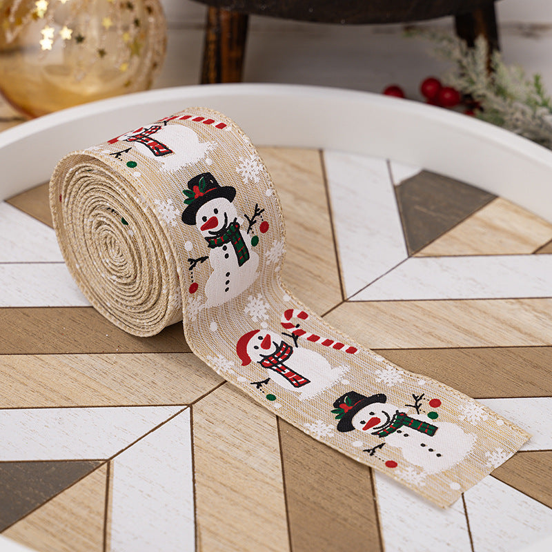 Christmas Snowman Ribbon for Festive Gift Wrapping