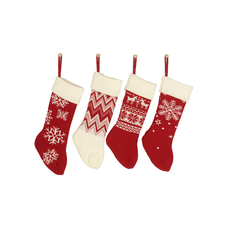 Christmas Knitted Stocking Gift Bags for Cozy Decor