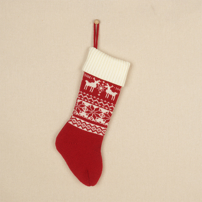 Christmas Knitted Stocking Gift Bags for Cozy Decor