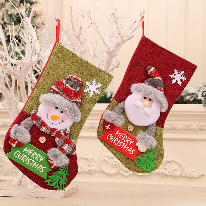 Christmas Stocking Gift Bags, 3-Piece Festive Set