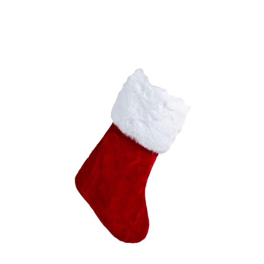 Christmas Stocking Gift Bag With Cozy Plush Cuff Decor
