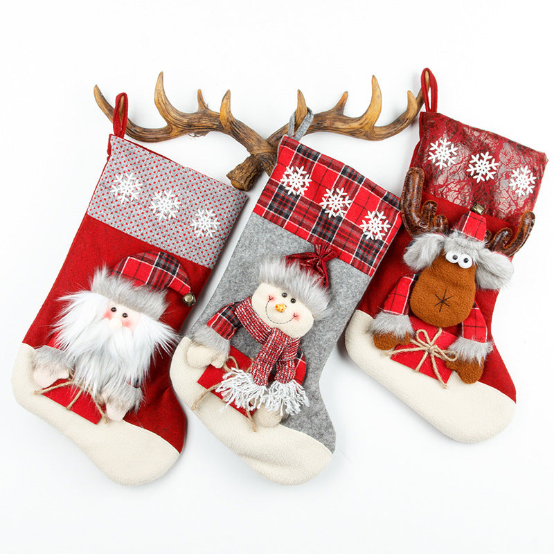 Christmas Stocking Gift Bags for Cozy Mantel Decor