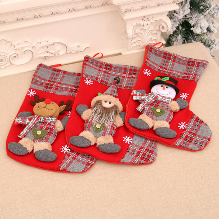 Christmas Stocking Decoration With Plush Holiday Charm