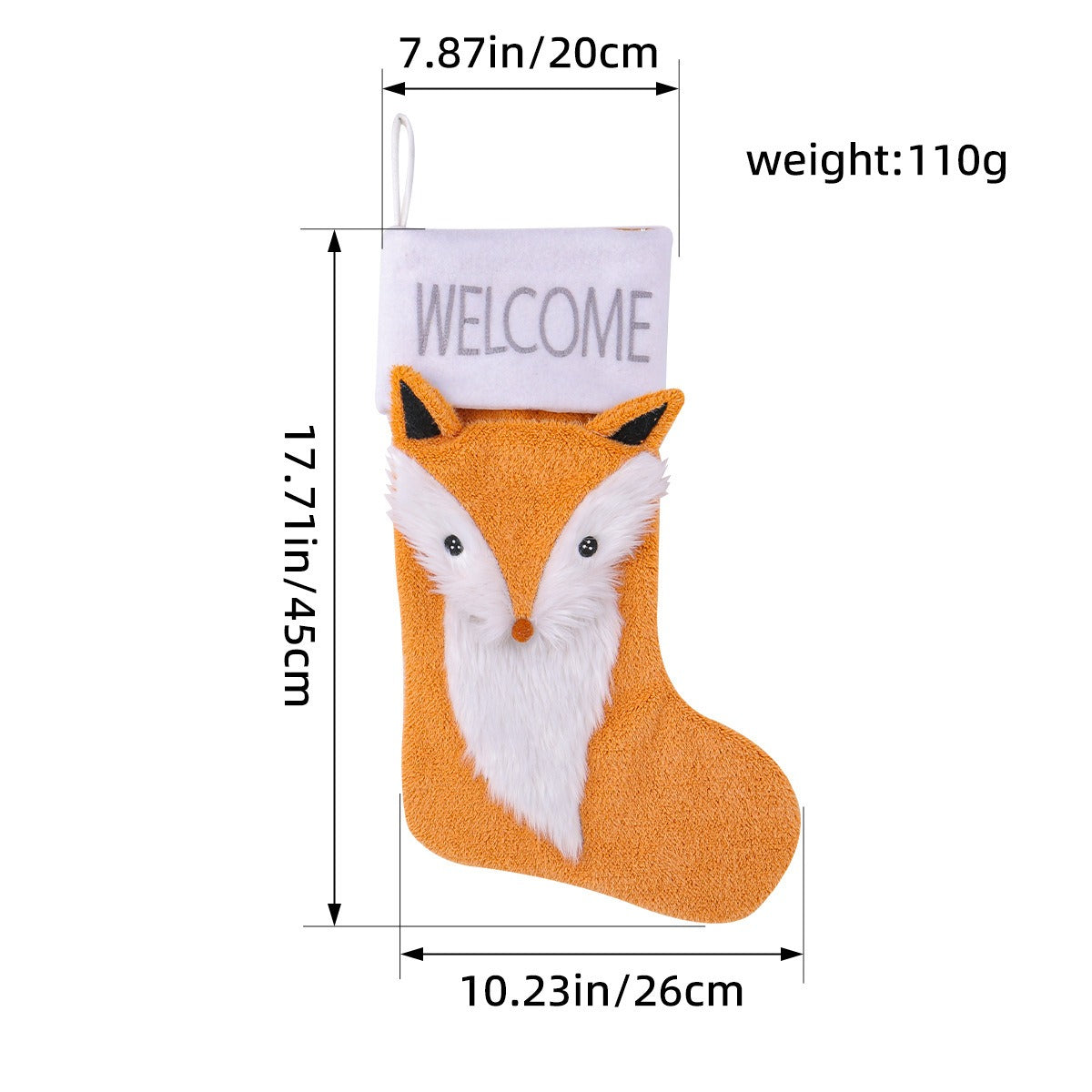 Large Plush Christmas Stocking Gift Holder Decoration