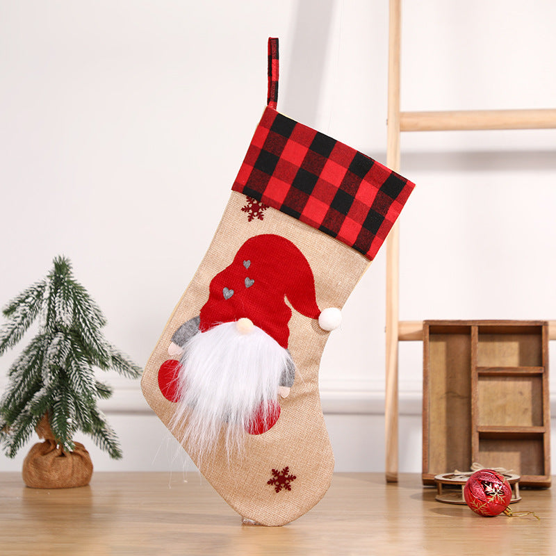 Christmas Gnome Stocking With Rustic Holiday Charm