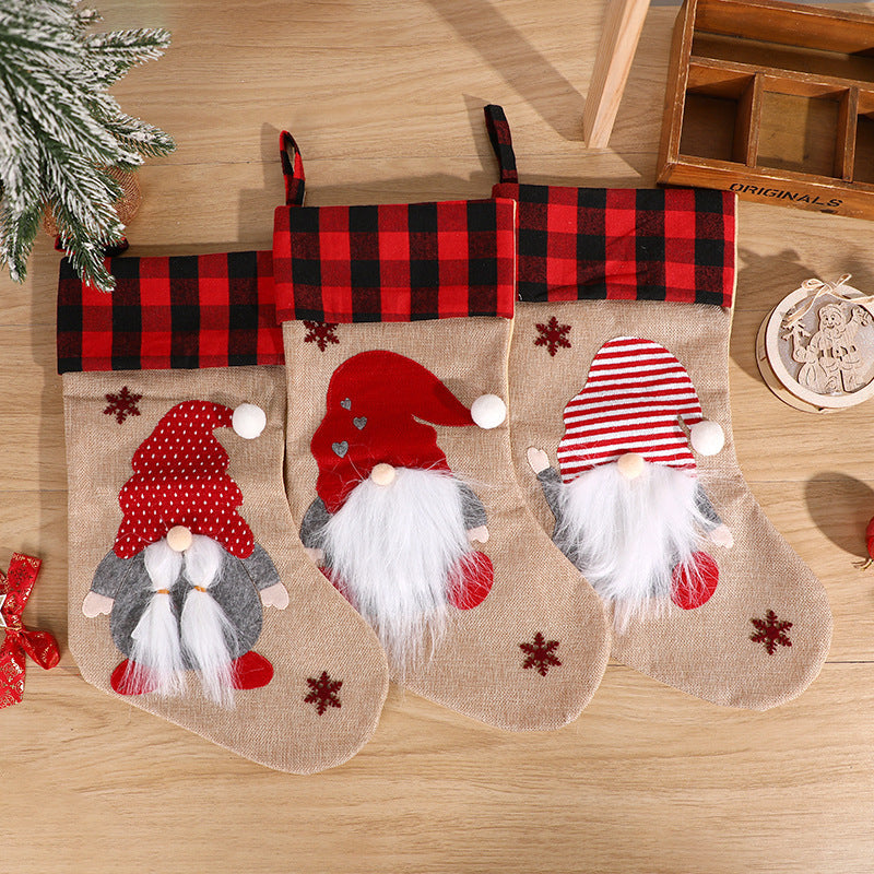 Christmas Gnome Stocking With Rustic Holiday Charm