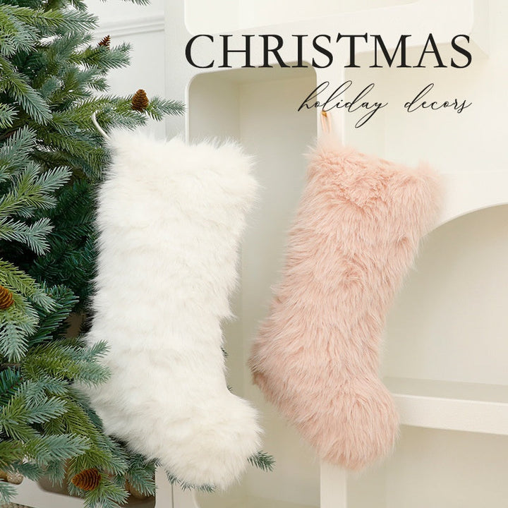 Long Plush Christmas Stocking for Cozy Gift Giving